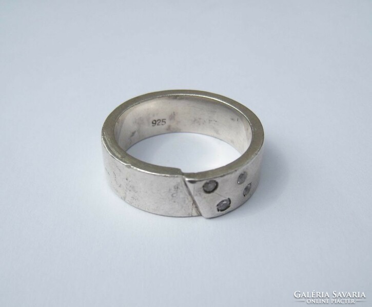 Men's silver ring with four stones