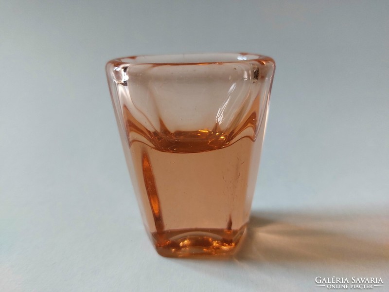Old glass liqueur glass pink art deco short drink 6 pcs
