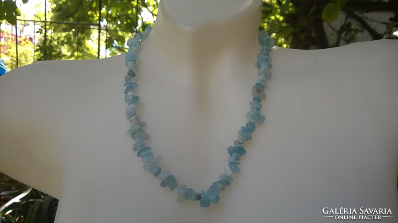 Aquamarine mineral - semi-precious stone necklace - blue 50 cm