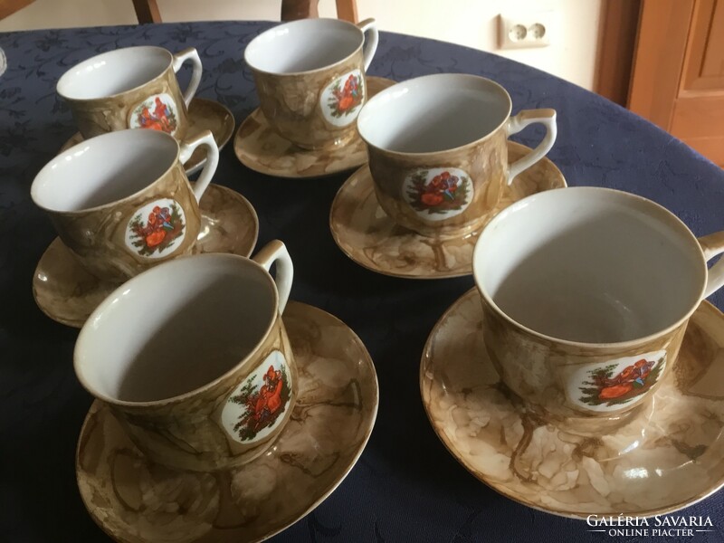 Gyönyörű lengyel kávés 12 és teás 6 személyes készlet