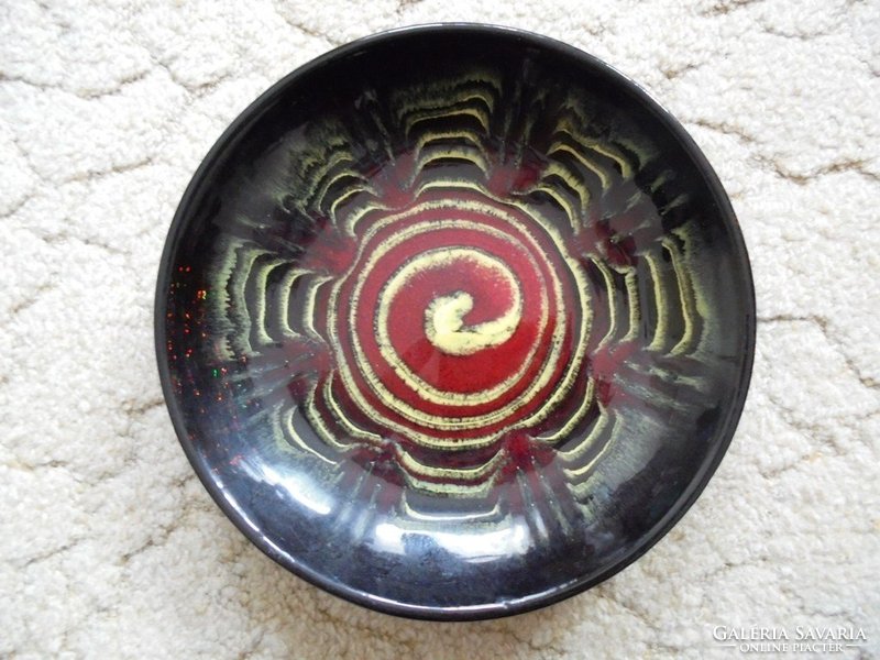 Retro craftsman ceramic wall plate - 20.5 cm diameter - from the 1960s-1980s