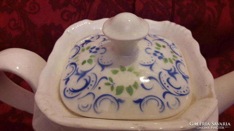 Régi fajansz porcelán csésze kiegészítőkkel (M2614)