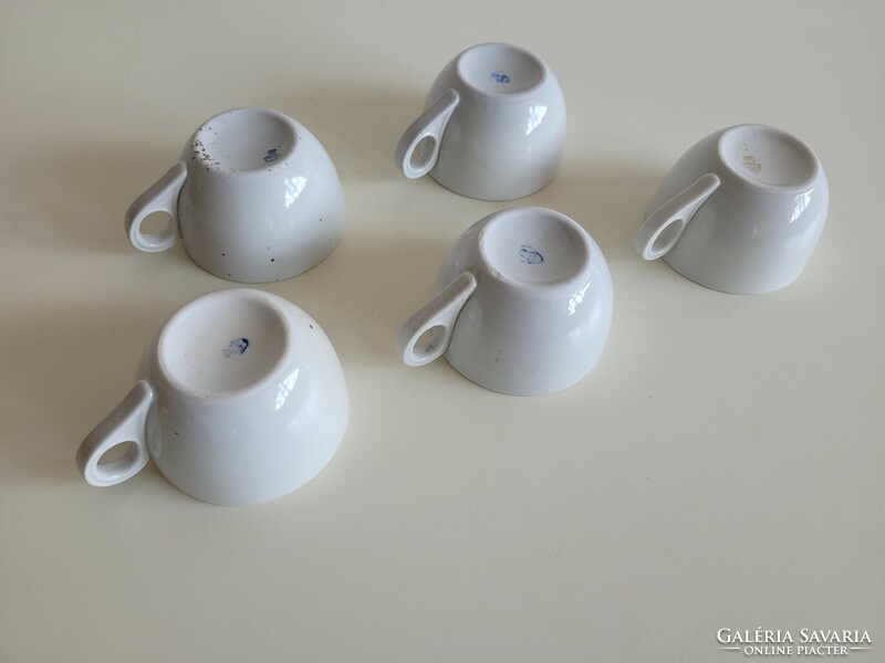 Régi Zsolnay porcelán csésze fehér pajzspecsétes 5 db