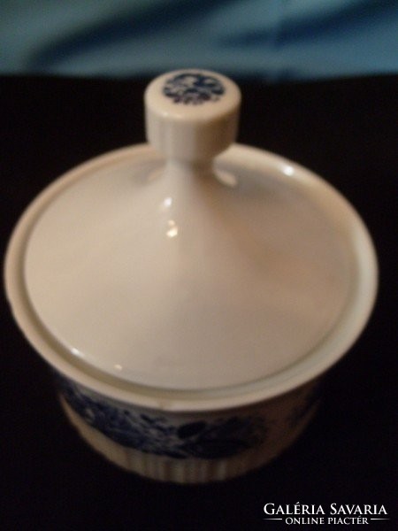 Art-deco style tile, blue and white porcelain. Sugar bowl convex pattern