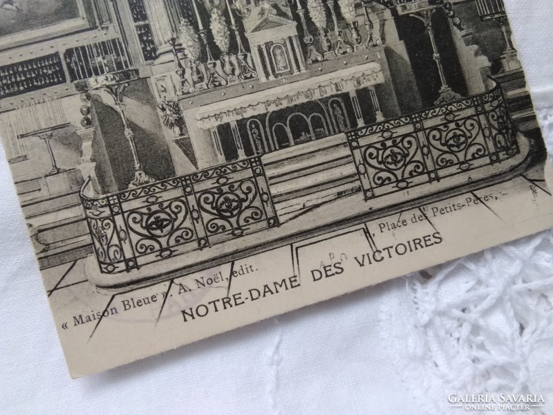 Antik francia képeslap Párizs Notre Dame, oltár, Szűz Mária, Kisjézus 1910 körüli darab