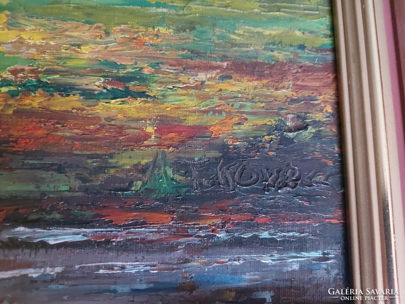 Signed painting - t. Kovacs (perhaps Tamás Kovács? His image with a Majálic atmosphere) 200