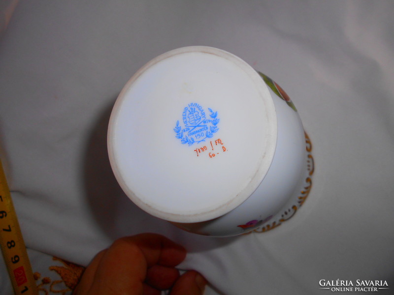 Herend (jubilee) porcelain vase, fruit, vegetable and beetle pattern