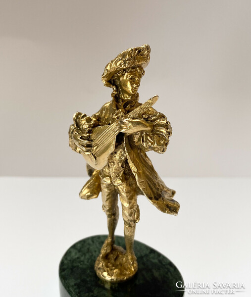 Extraordinary, Italian gilded silver musical figure.