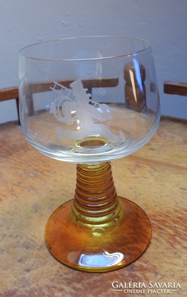 Kéményseprő jelenetes talpas pohár