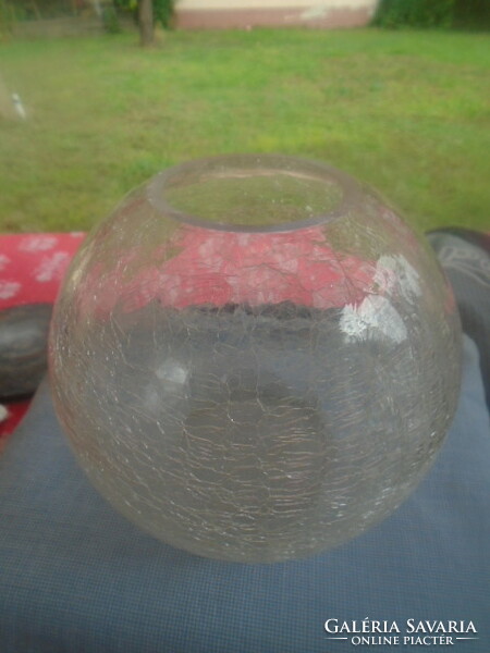 Retro ... Karcagi berekfürdő veil glass, cracked glass vase, spherical vase, flawless