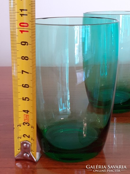 Retro colored glass glass green old glass 4 pcs