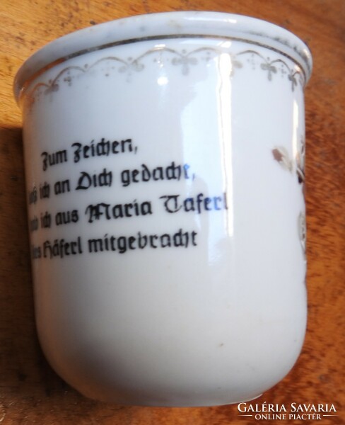Rose pattern mug with German inscription