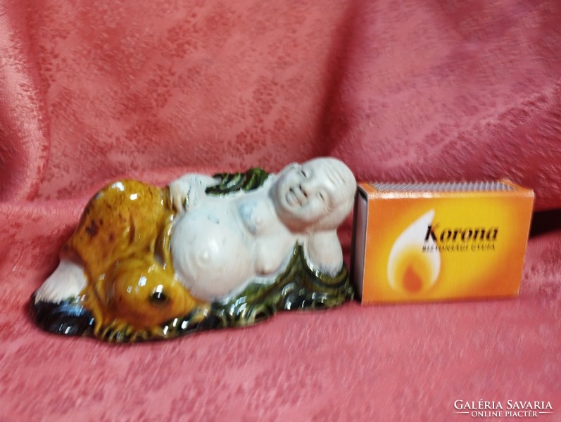 Rare reclining ceramic / laughing / buddha