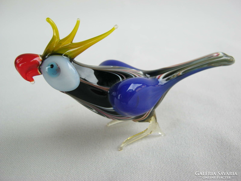 Retro ... Muranoi üveg mini papagáj