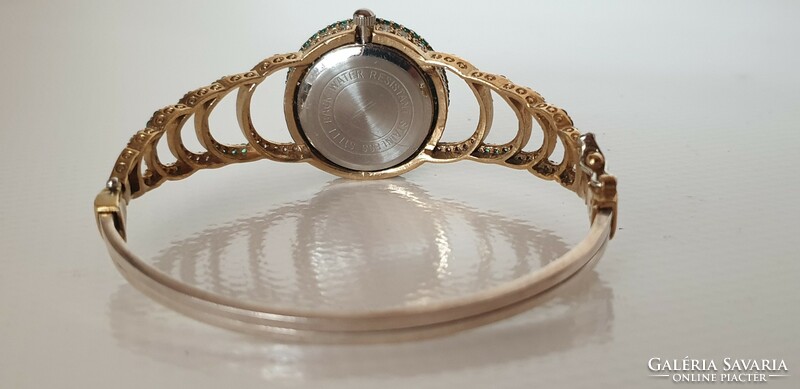 Gold-plated silver (925) women's, stone, jewelry watch, wristwatch