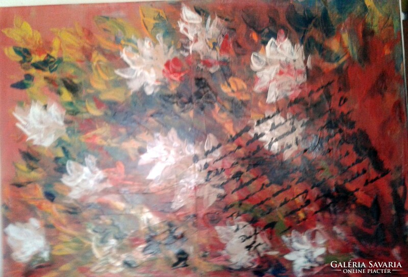 Festmény feszített vászon,meleg színek akár a hálószobába70x 50 cm