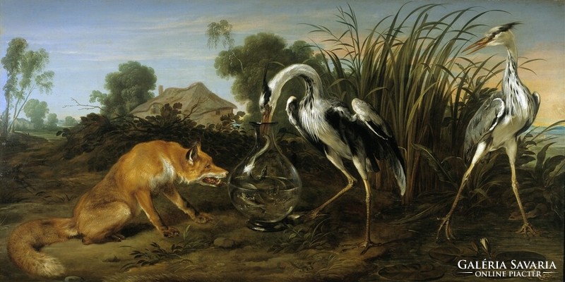 Snyders - the fox visits the heron - blindfold canvas reprint