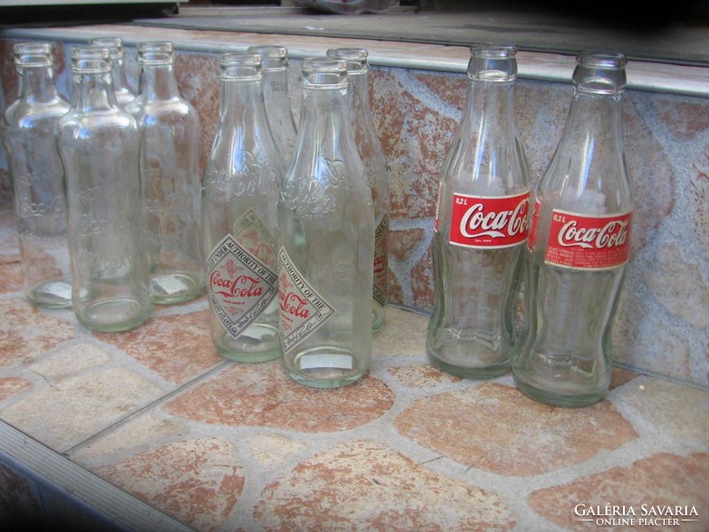 Retro 125 évi jubileumi Coca Cola üvegek, 8+2