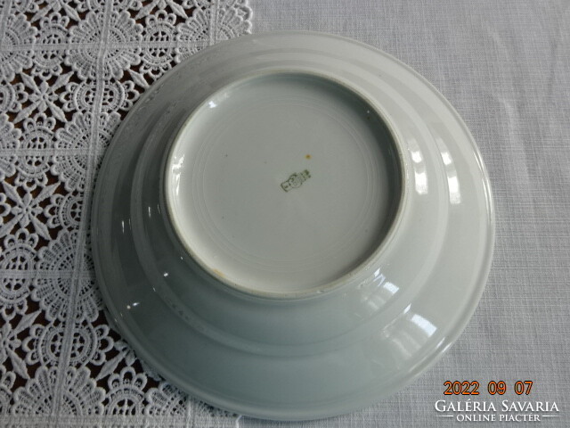 Zsolnay porcelain deep plate, antique, blue striped, diameter 23.5 cm. He has!