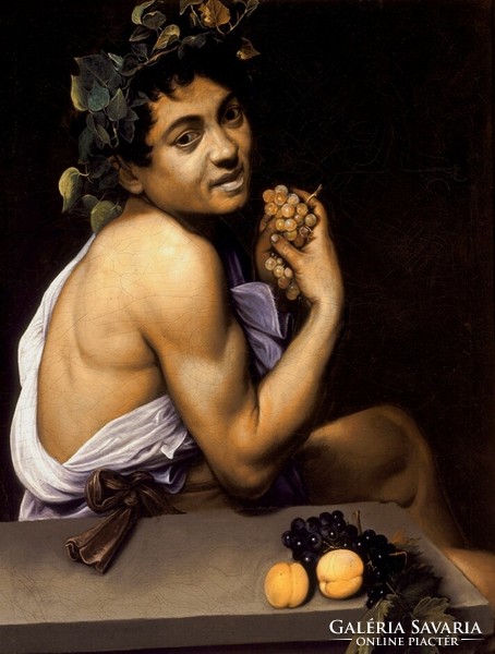 Caravaggio - Fiatal, beteg Bacchus - vakrámás vászon reprint