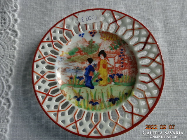 Victoria antique Czechoslovak porcelain, plate with openwork edge, Japanese pattern, six pieces in one. He has!