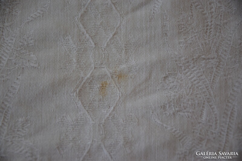 Antique old huge giga festive rare large damask tablecloth tablecloth tablecloth lace insert 186 x 176