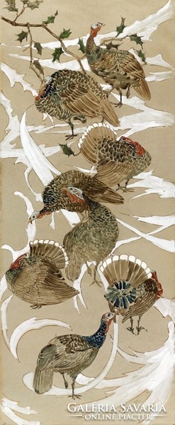 Hoytema - eight turkeys - blindfold canvas reprint