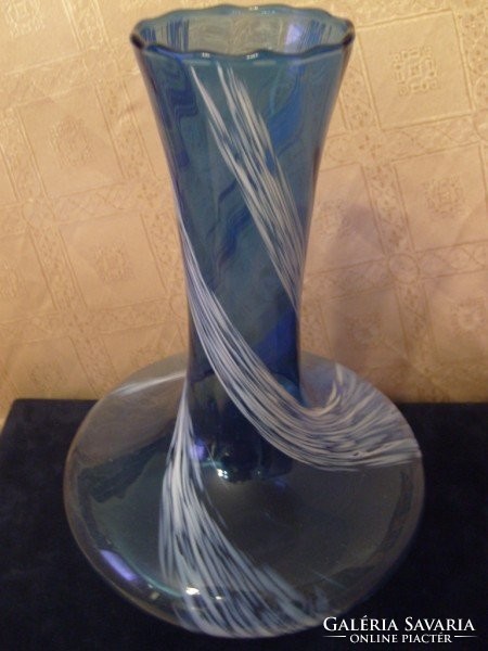 M1-12 Ü 32 Art decó Antik többszínű színátmenetes nagy üveg virág váza  ritkaság eladó 28 cm