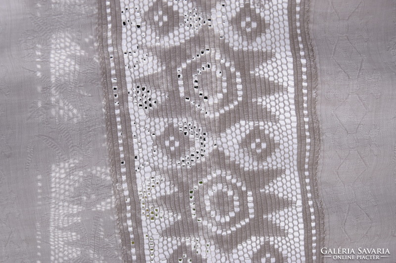 Antique old huge giga festive rare large damask tablecloth tablecloth tablecloth lace insert 186 x 176