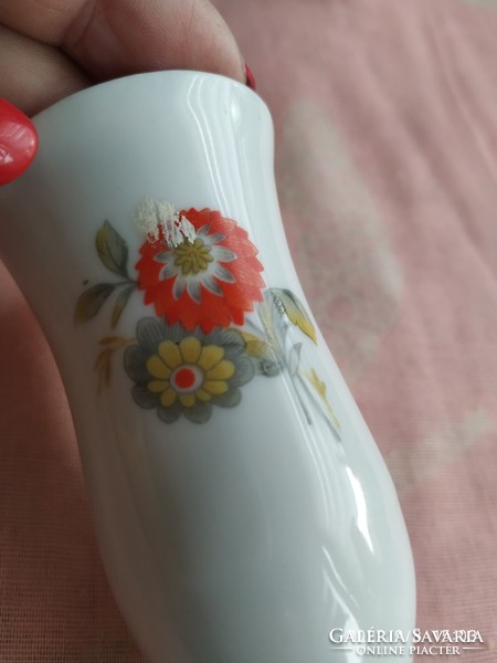 Porcelán,kézzel festett, virágos Drasche váza eladó!