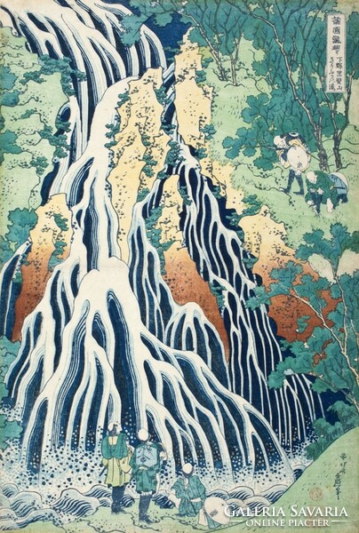 Hokusai - Vízesés - vakrámás vászon reprint