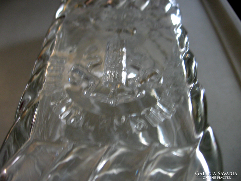 Glass with Fasces symbol (mussolini) with polished stopper