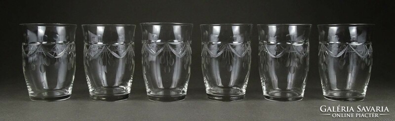 1K237 old polished decis glass water glass set 6 pieces