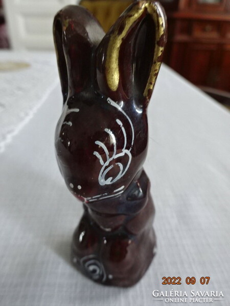 German glazed ceramic rabbit, height 9.5 cm. He has!