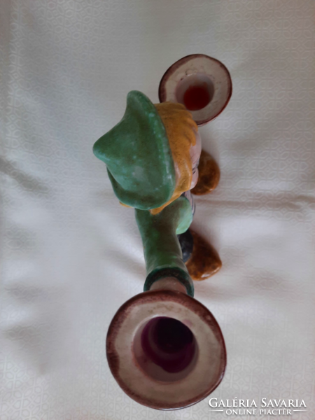 Hertha bucher glazed ceramic, figural candle holder, first half of the xxth century