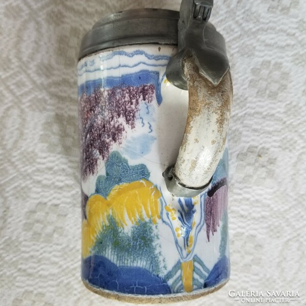 Earthenware jar with tin lid