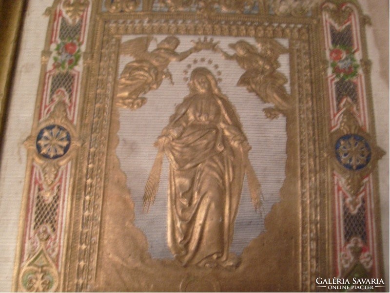 M-12 Jesus am oelberg dús aranyozással üveglapos ritkaság fa táblán 1800-as évek eleje