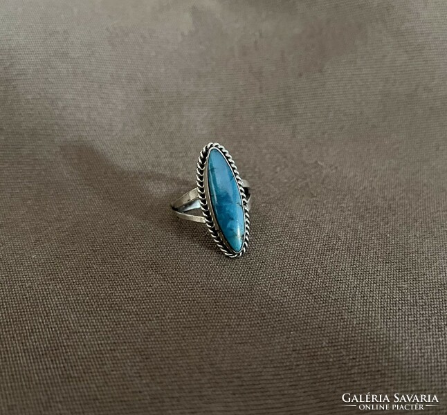 Türkiz köves ezüst gyűrű