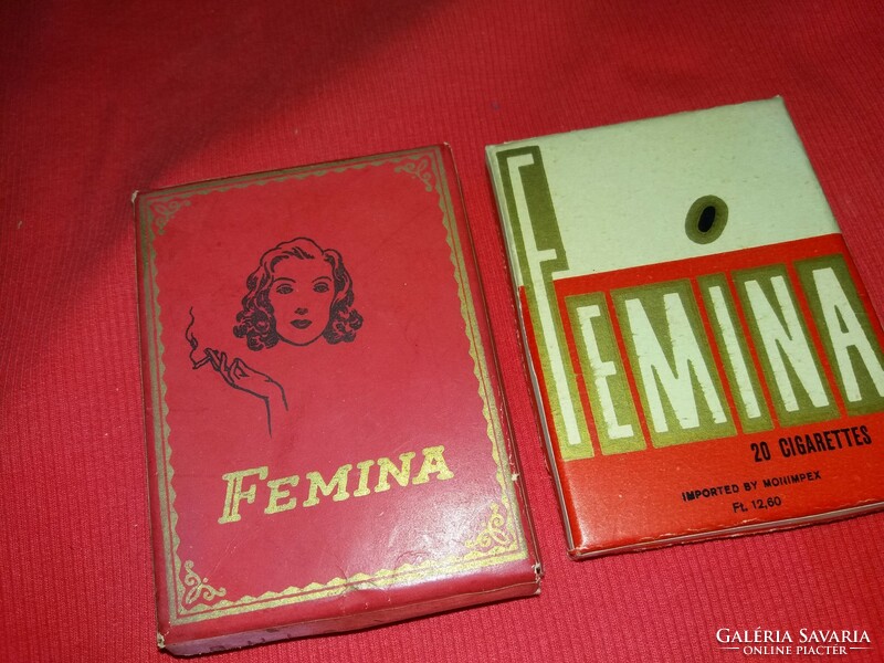 Régi Femina női cigaretta, szivarkás doboz variációk egyben gyűjtőknek, filmeseknek a képek szerint