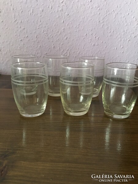 Régi üveg boros poharak  ( 6 db )