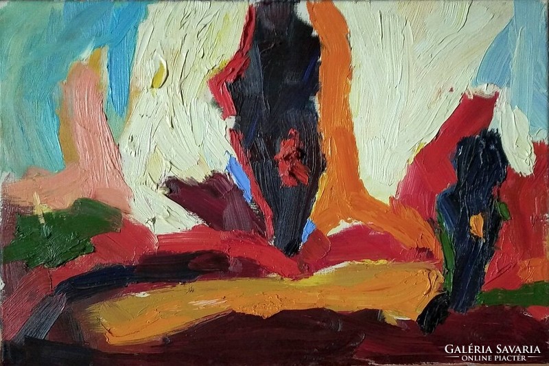 A curiosity! Nóra Soós's beautiful, pasty abstract painting from 2002 