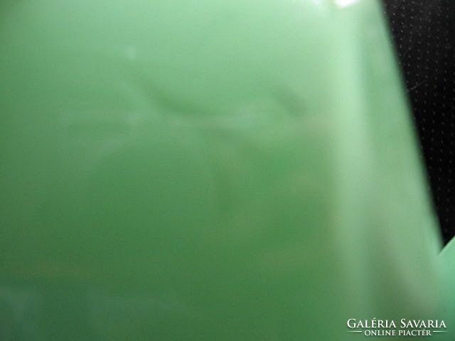 Réteges zöld és átlátszó üveg kaspó, tálka párban