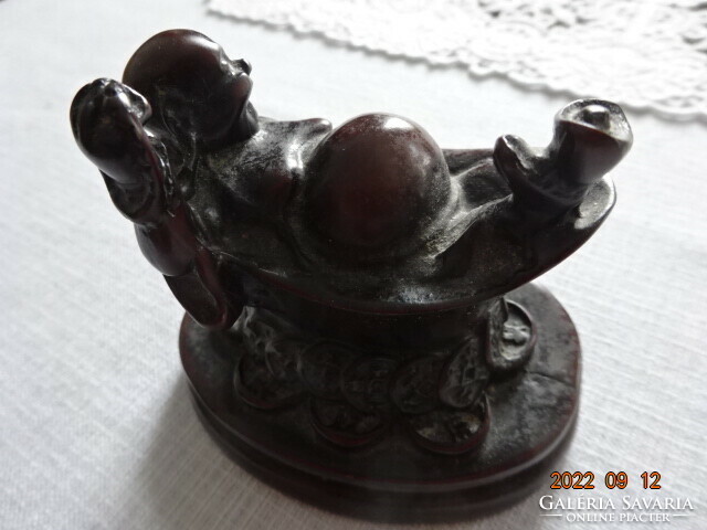 Alabástrom szobor, fürdőző buddha, magassága 7,5 cm. Vanneki!