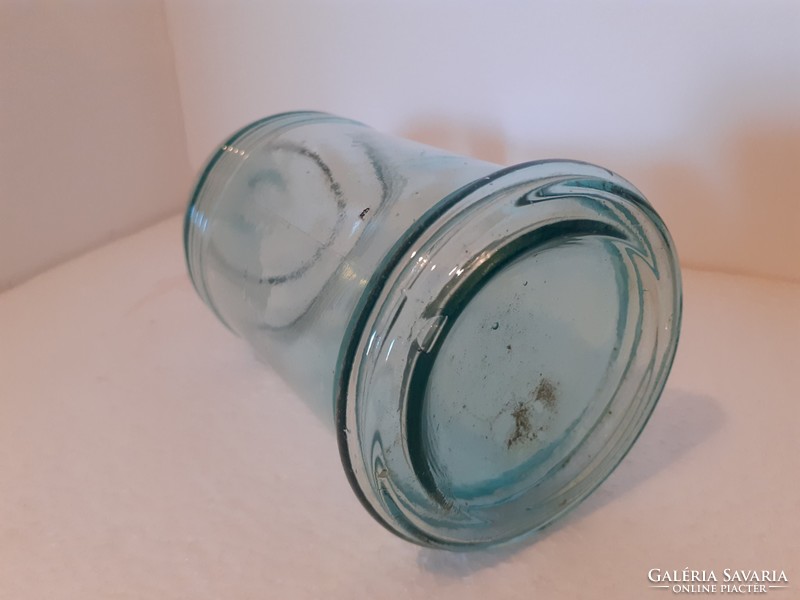 Régi kék csíkos palack vintage tintás üveg