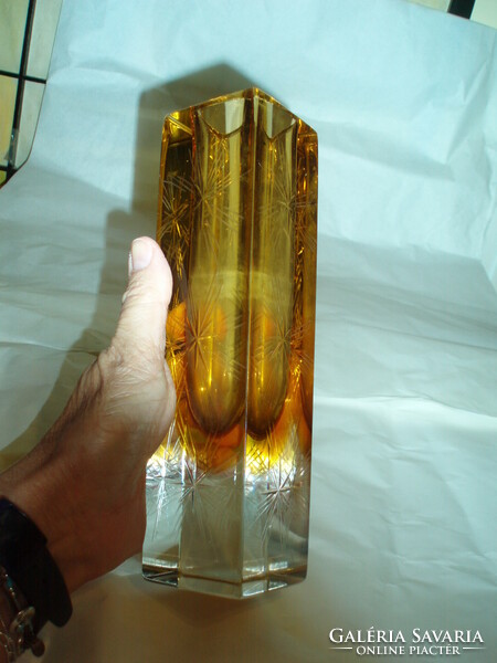 Vintage Murano sommerso or moser? Cut crystal vase