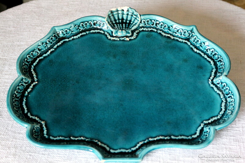 Antique earthenware, empire style, base glaze tray