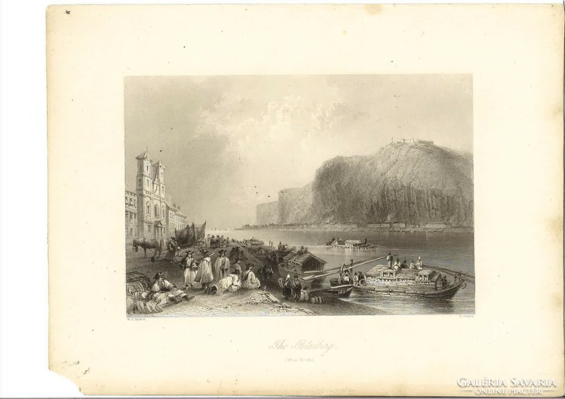 Bartlett, William Henry (1809-1854): The Bloxberg (Gellért-hegy a citadellával). Acélmetszet, papír,