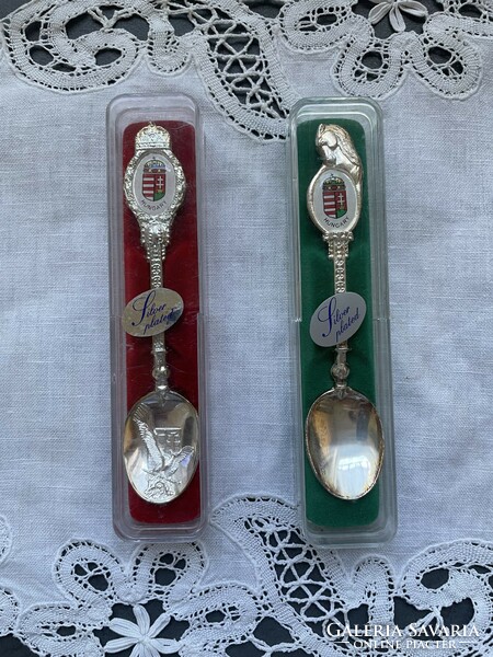 New! Silver-plated Hungarian coat of arms teaspoon in gift box