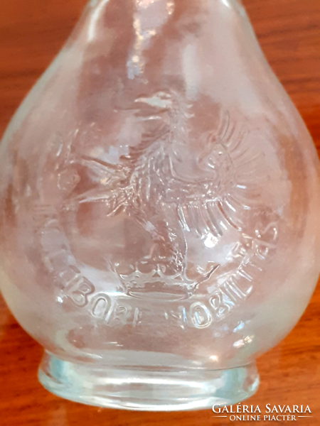 Régi Braun üveg likőrös domború feliratos palack