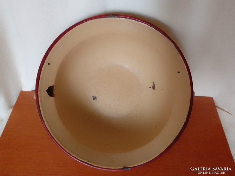 Retro vintage old enameled bowl, bowl, dish, 30 cm, for decoration